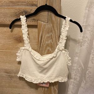 NWT Showpo. Cropped Tank Top White